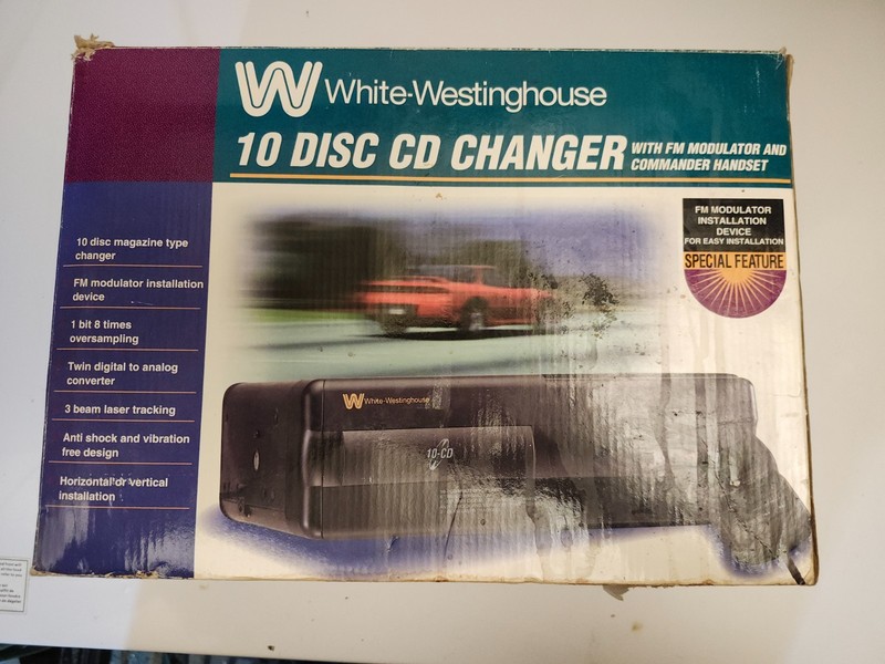 NEW / OPEN BOX VINTAGE White Westinghouse 10 CD Car Changer WW220 - FM Modulator