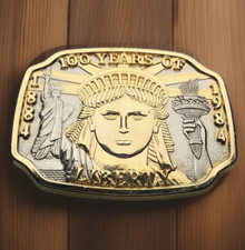VTG 1984 Statue of Liberty Centennial Belt Buckle 100 Years of Liberty USA