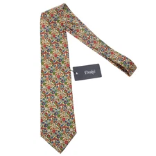 Drake's NWT Neck Tie in Yellow / Multicolor Mini Floral Print 100% Silk