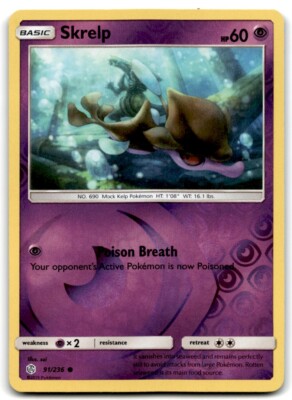 2019 Sun & Moon - Cosmic Eclipse Skrelp e Basic/Common/Reverse Holo #91