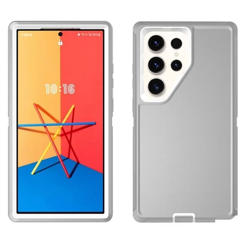 Graue Defender Hülle für Samsung Galaxy S25/S25+/25 Ultra Gürtelclip passt Otterbox - Bild 2 von 3