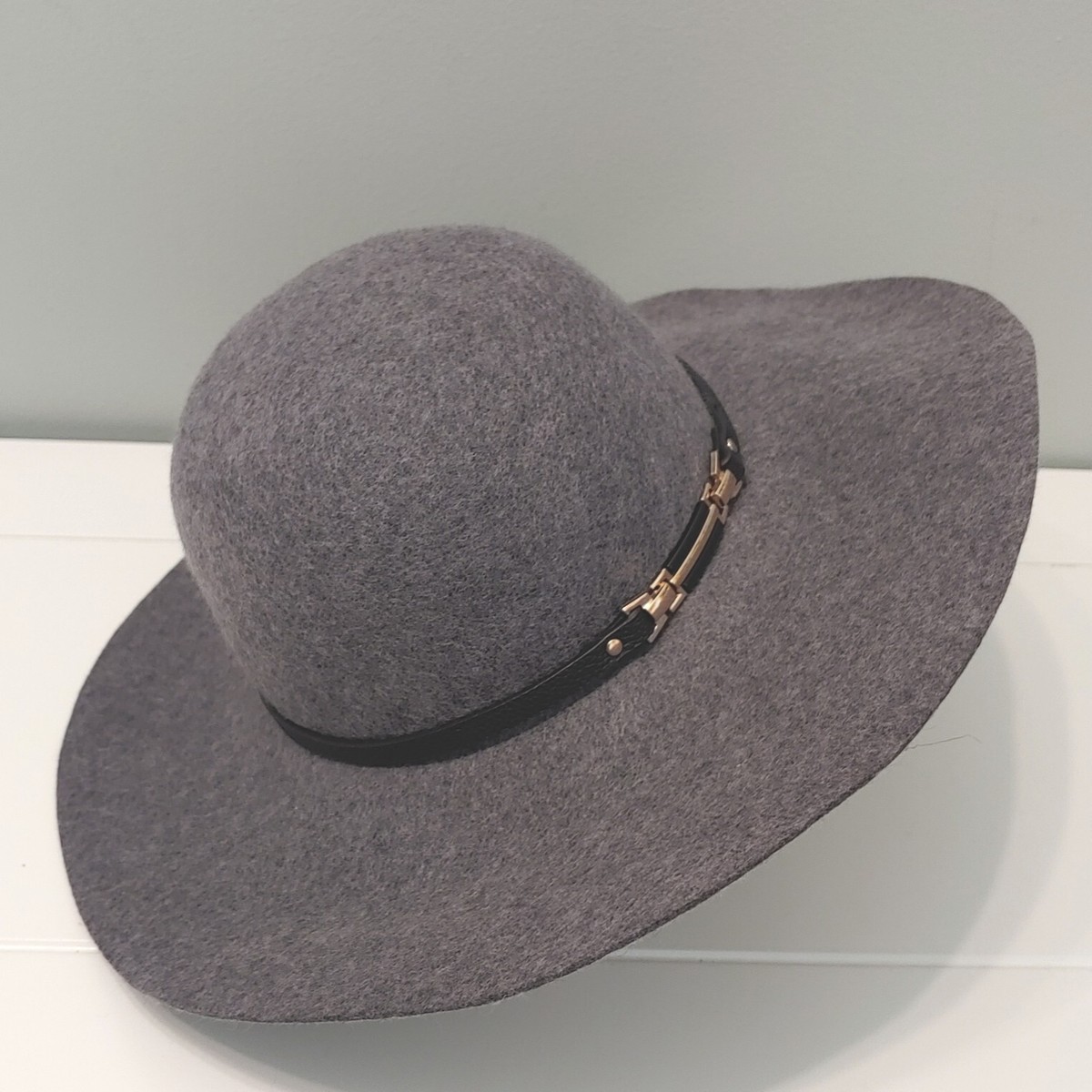 House of Harlow 1960 Women’s Floppy Hat | Gray | O/S House Of Harlow 1960 100% Gray Wool Floppy Hat Womens Band  main image 4