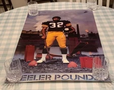 DS STEELER POUNDER ~ Franco Harris ~ Huge 35” X 22” Football Poster ~ NEW $85obo