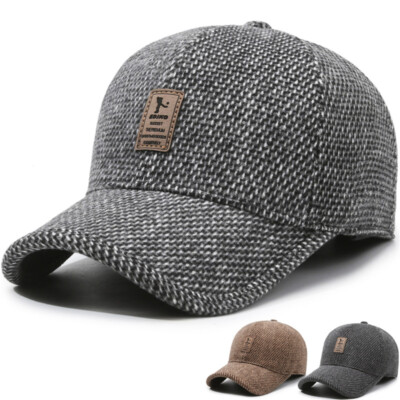 Herren Winter Baseball Cap mit Ohrenschutz Warme Schirmmütze Earflap Kappe Huts