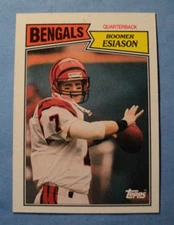 1987 Topps #185 Boomer Esiason Cincinnati Bengals Football Card EX AUCT#11844