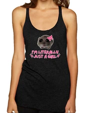 I'm Literally Just a Girl Funny Shirt Cat Meme Tri-Blend Racerback Tank Top