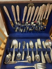 National Silver Co. Service For 12 Silverplate Set Plus Chest  84 Pieces