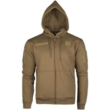 Mil-Tec Tactical Zipped Hoodie Mens Outdoor Running Paintball Gym Dark Coyote