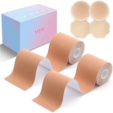 Boob Breast Lift Body Tape with Silicone Breast Petals Reusable Adhesive Bra