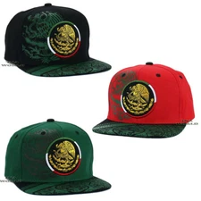 MEXICAN Hat Cap MEXICO Federal Eagle Aguila Logo Flat Bill Snapback Baseball Cap