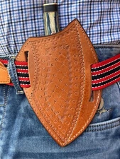 USA EDC Pancake Folding Blade & Fixed Blade Multi-Tool Leather Knife Holster