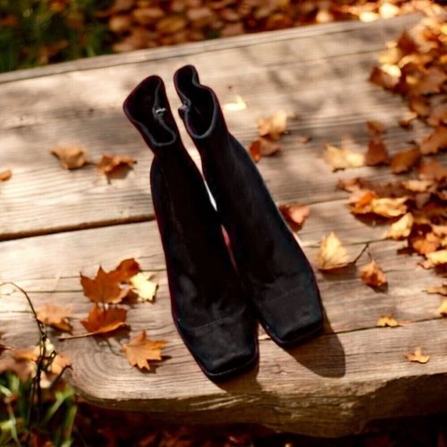 Givenchy Suede Square Toe Black Ankle Booties Size US 9 - Picture 2 of 9