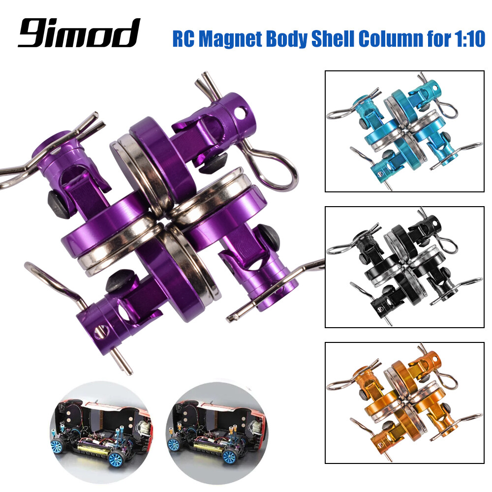 4Pcs RC Magnetic Body Post Mount - Aluminum Alloy For 1/8 & 1/10 Scale RC Car Shells (Red) - View #11
