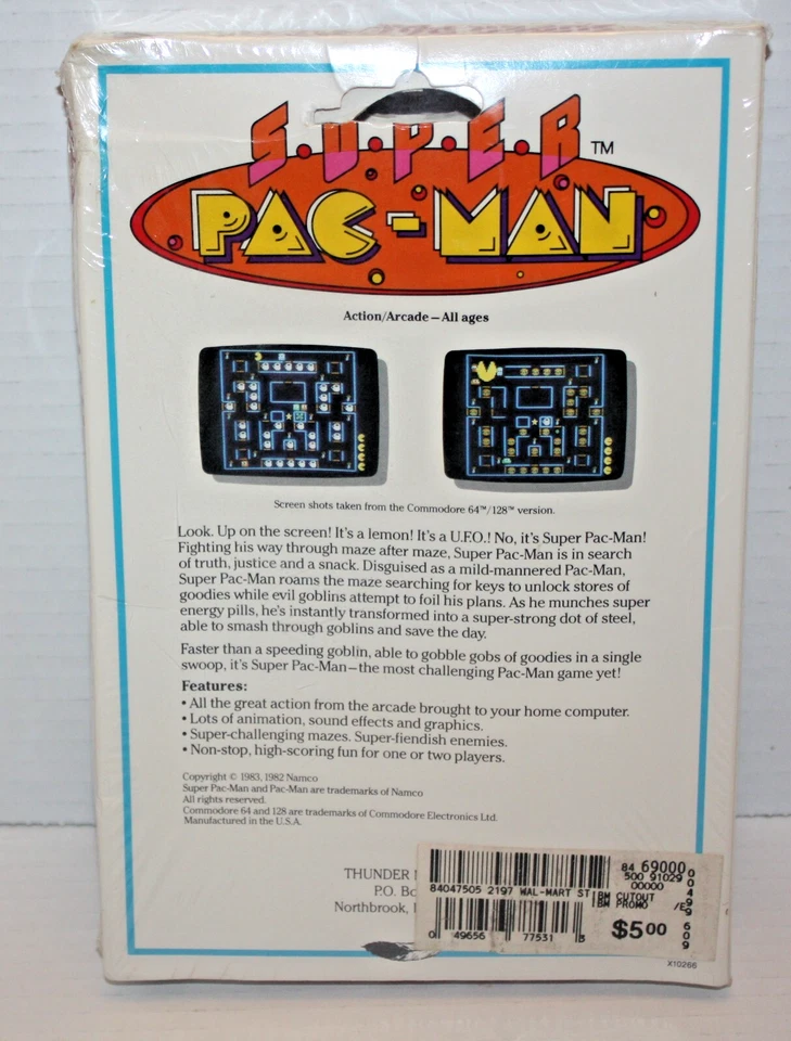Vintage 1983 SUPER PAC-MAN IBM Tandy PC Computer Game New, Sealed - Image 2 of 4