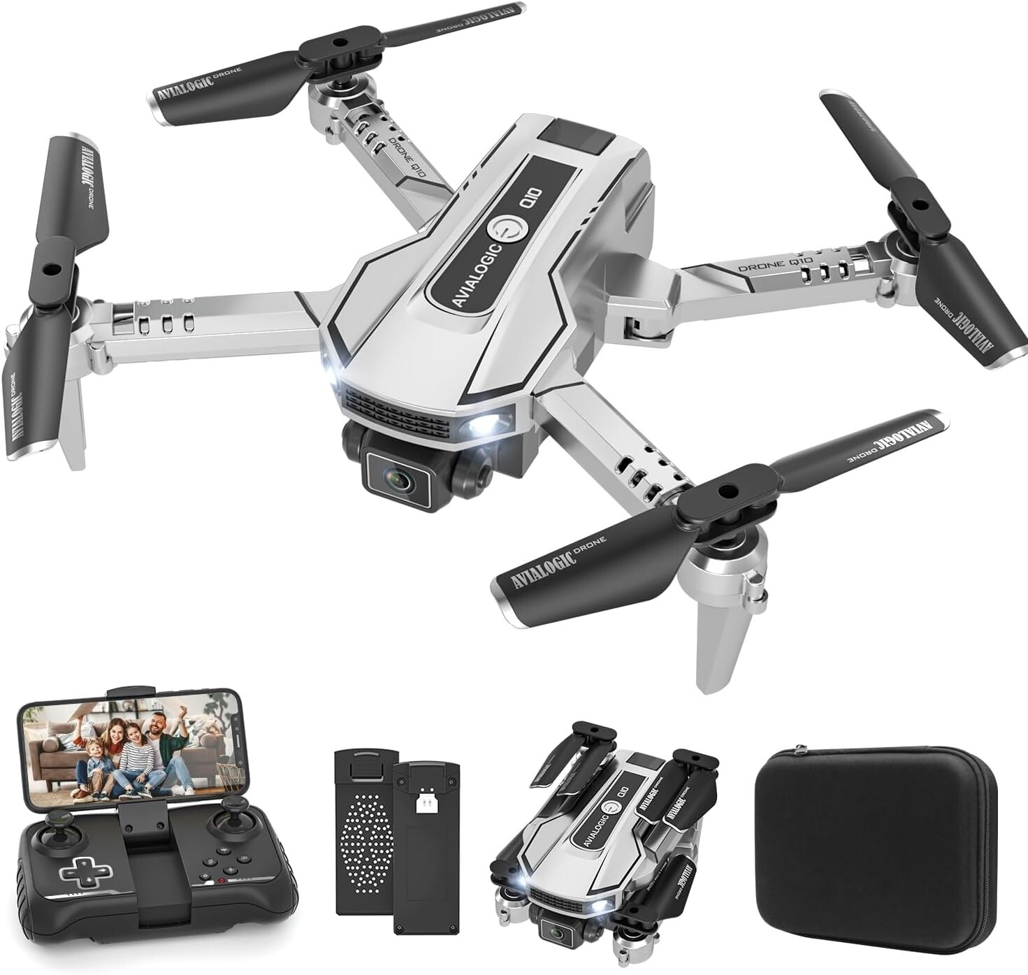 HD 1080P Live Video Camera Drone Toy for Kids with Accessories-image