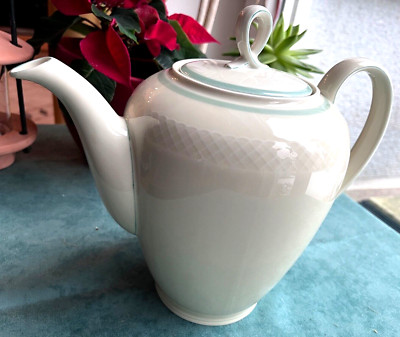 Eschenbach Roswitha Kaffeekanne Porzellan elfenbeinfarben/grün Germany US Zone
