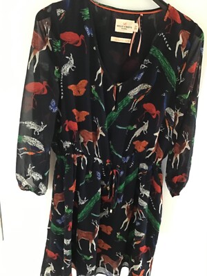 holly&whyte lindex blusenkleid M tier animal print chiffon boho blogger