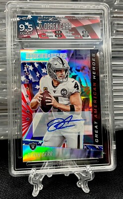 2020 Rookies & Stars Great American Heroes Signature /10 Prizm DEREK CARR Auto