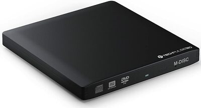 techPulse120 externer USB 3 TypC M-Disc DVD CD Brenner Schwarz Burner Superdrive
