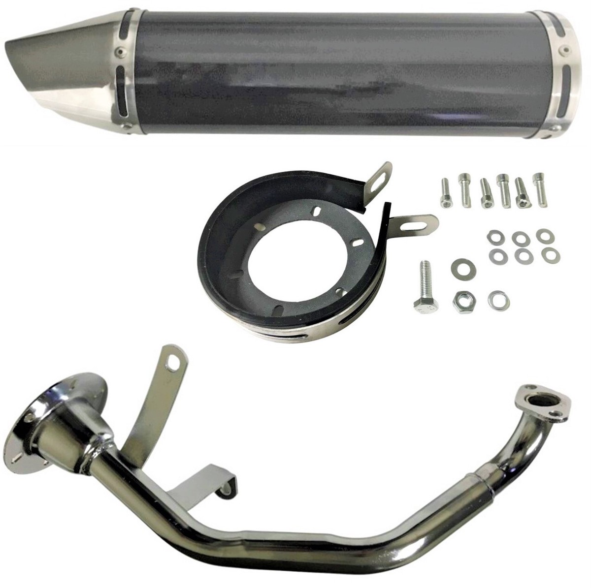 Trailmaster Torino 150A, Scooter High Performance Exhaust Black