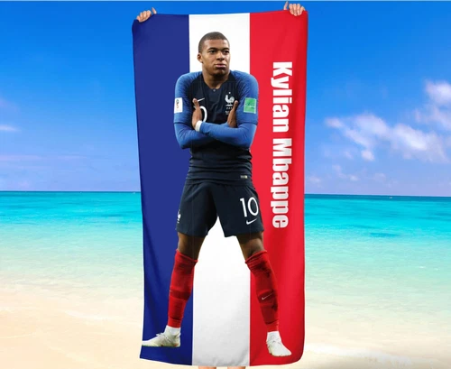 Kylian Mbappe French Football Player  Beach Towel Soccer Gift