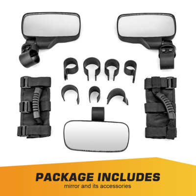 Rear Side View Center Mirror W/Handles Fit Kawasaki KRX Teryx