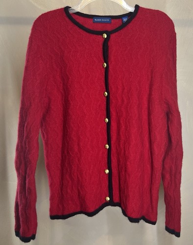 Karen Scott VTG Women's 100% Wool long sleeve Button Up Cardigan/sweater|SZ:XL - Picture 11 of 24
