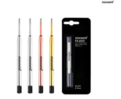 Monami FX4000 Refill Ball Point Pen Refill 3ea Black Ink 0.7mm / 1.0mm for FX153