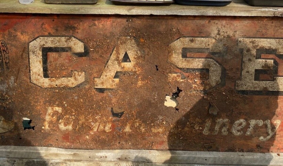 Vintage CASE Farm Machinery Sign 1920-30's Eagle GAS OIL SODA COLA ...
