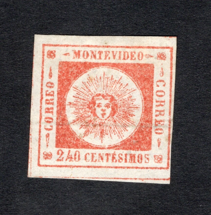 Uruguay 1859 stamp Mi#13a Forgery used CV=108$