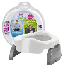 Potette Plus 2-in-1 Travel Potty and Trainer Seat Lock-in Legs White/Gray