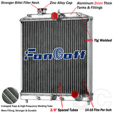 4 Row Radiator Fit 1992-2000 Honda Civic D15 D16 Ej Ek Del Sol Integra 1998- 4 Row Radiator Fit 1992-2000 Honda Civic D15 D16 Ej Ek Del Sol Integra 1998-