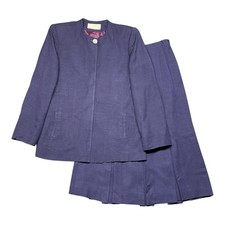 Vintage Christian Dior Jacket And Skirt Suit Navy Blue Sz 12 Professional Office