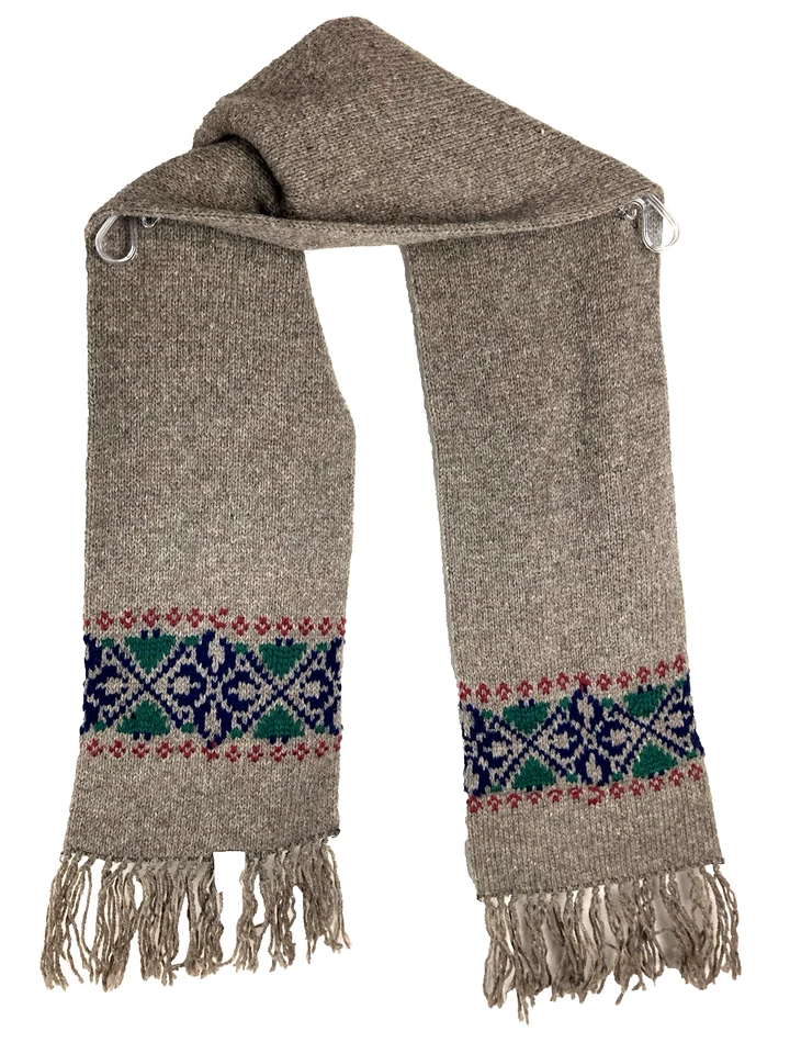 Bufanda Shetland 100 % lana tejida de colección sin marca 59 pulgadas x 5 pulgadas. Fair Isle Foto 3 de 4