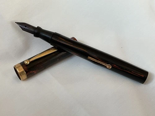VTG 1920’s INKOGRAPH STYLOGRAPHIC FOUNTAIN PEN USA LEVER FILL 14kt GOLD NIB - product listing photo