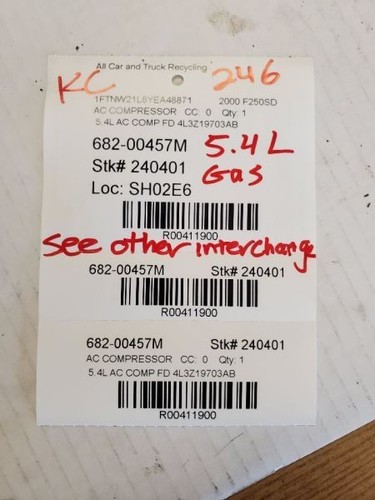 AC Compressor 8-366 Fits 99-01 03-07 FORD F250SD PICKUP 411900 - Picture 11 of 12