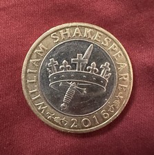 2016 William Shakespeare 2-Pound Coin Crown Rare Collector's Item
