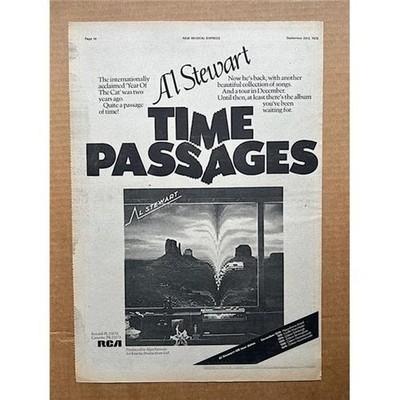 AL STEWART TIME PASSAGES POSTER SIZED original music press advert from 1978 - pr