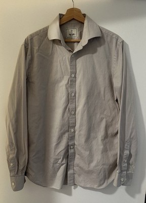 Men s Tod Snyder Button Down Spread Collar Shirt 16 34/35 Off White/Grayish