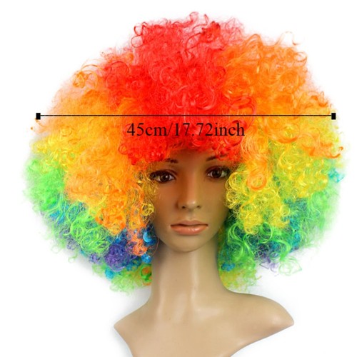 Big Curly Hair Colorful Cosplay Hairs Football Fans Wigs Fancy Party - Picture 2 of 29