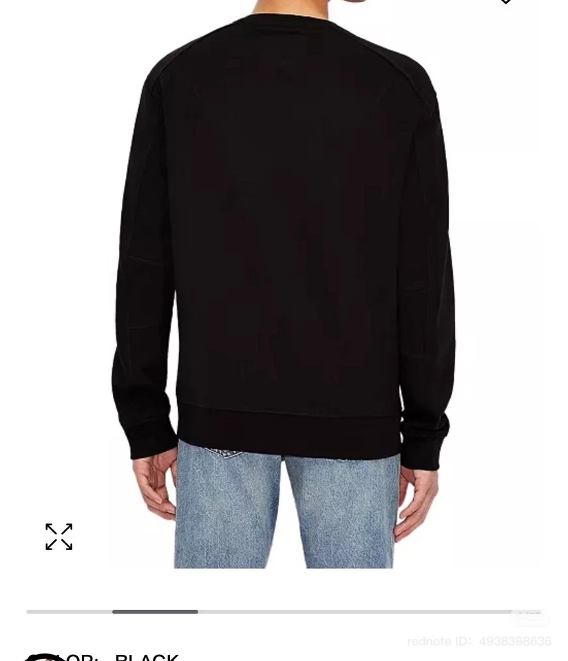 Armani Exchange Men's Centre Logo Sweatshirt, Black - Image 3 of 3