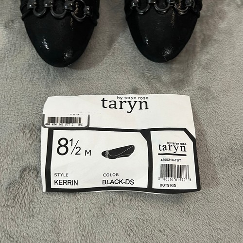 TARYN ROSE Kerrin Black Shimmer Leather Women's Wedge Pump Shoes New 8.5 - Picture 7 of 7