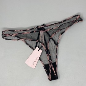 Agent Provocateur Ellise Black Pink Thong AP5 Extra Large NWT