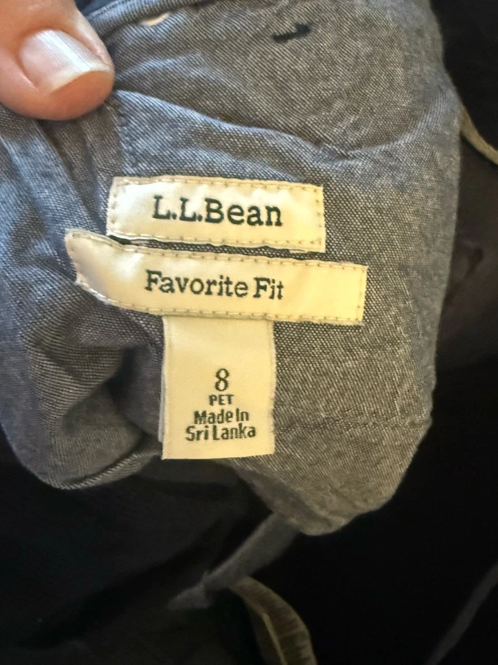 Pantalones de pierna recta de pana azul real talla 8 P LL Bean Favorite Fit para mujer Foto 2 de 4