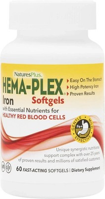 **2 PACK** Natures Plus Hema-Plex Iron, 60 Fast-Acting Softgels each