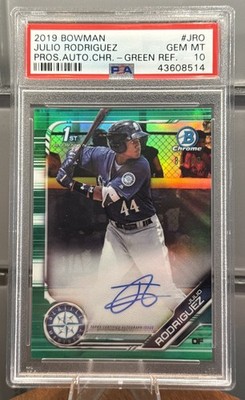 2019 Bowman Chrome Julio Rodriguez True Green Refractor Auto /99 PSA 10 🔥