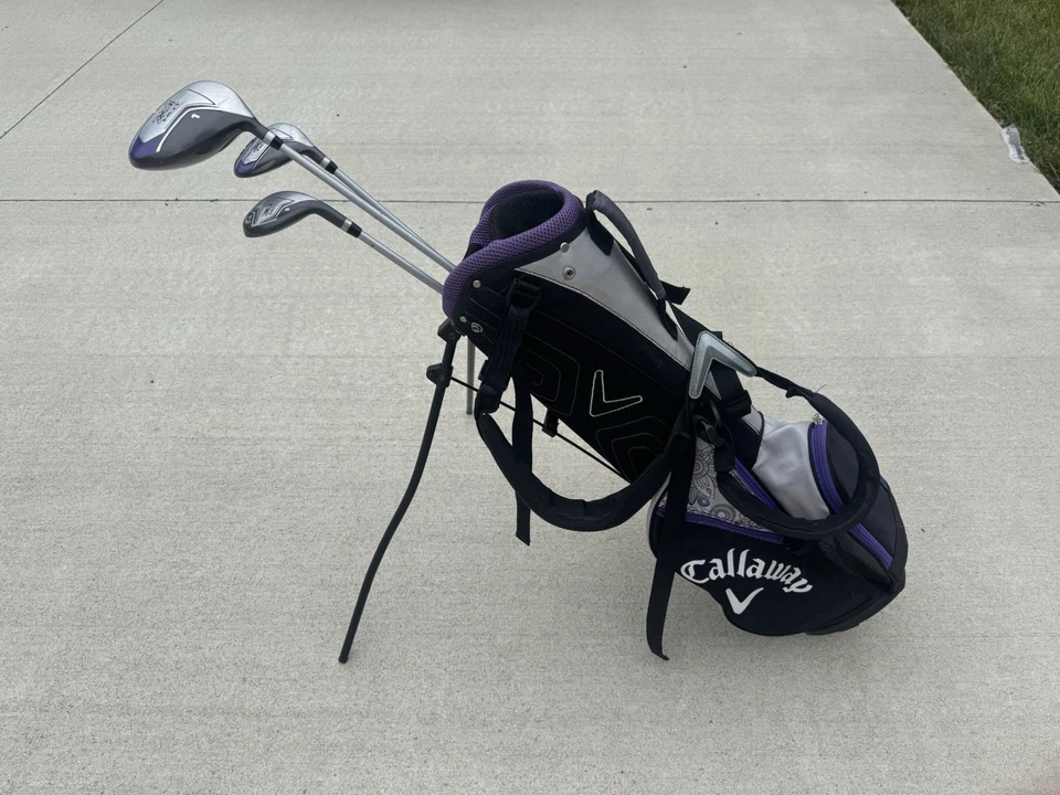 Callaway XJ Hot Junior Golf Bag With Driver, 3 & 5 Woods RH Purple - Image 3 of 4