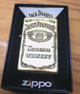 ZIPPO  Jack Daniels Old  No. 7 Brand Messing Emblem Rarität