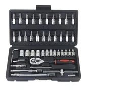 Versatile 46-Piece Socket & Bit Set with Ratchet – Ready to Ship – T015