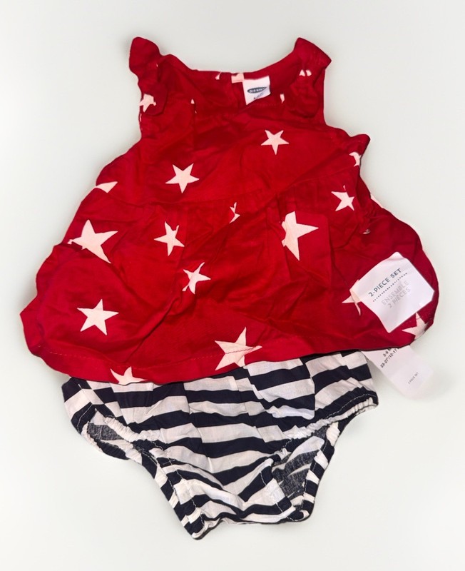 Old Navy Baby 2 Piece Set Fourth of July/American Flag 3-6 Months New with Tags